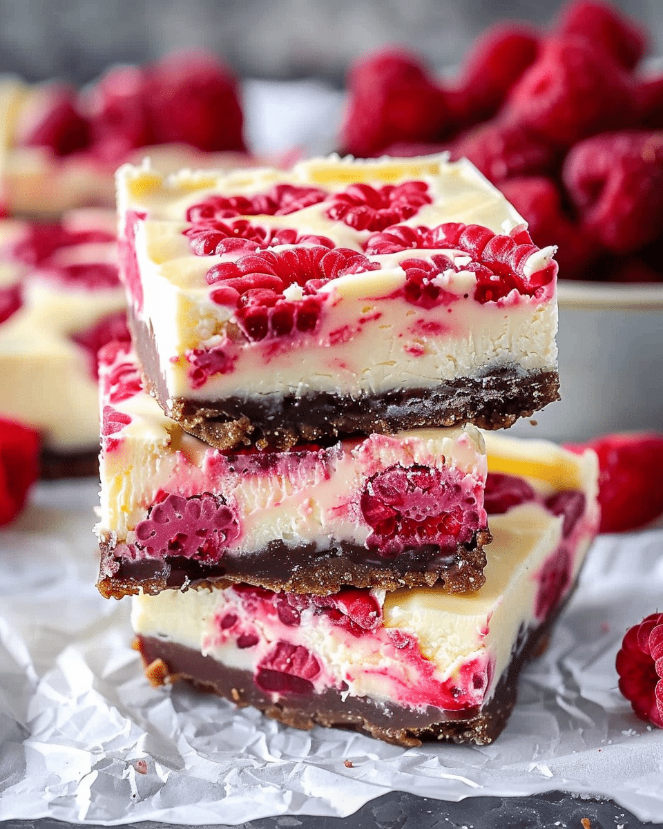 Raspberry White Chocolate Cheesecake Bars
