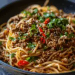 Mongolian Ground Beef Noodles