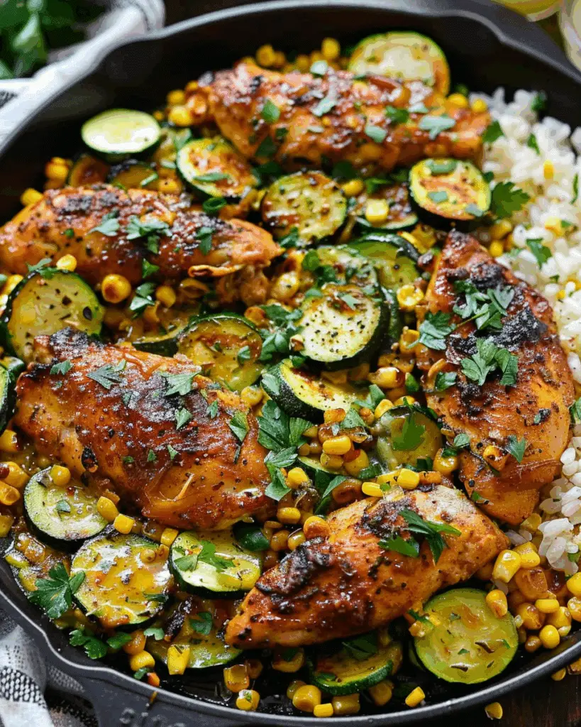 Garlic Butter Chicken with Zucchini and Corn