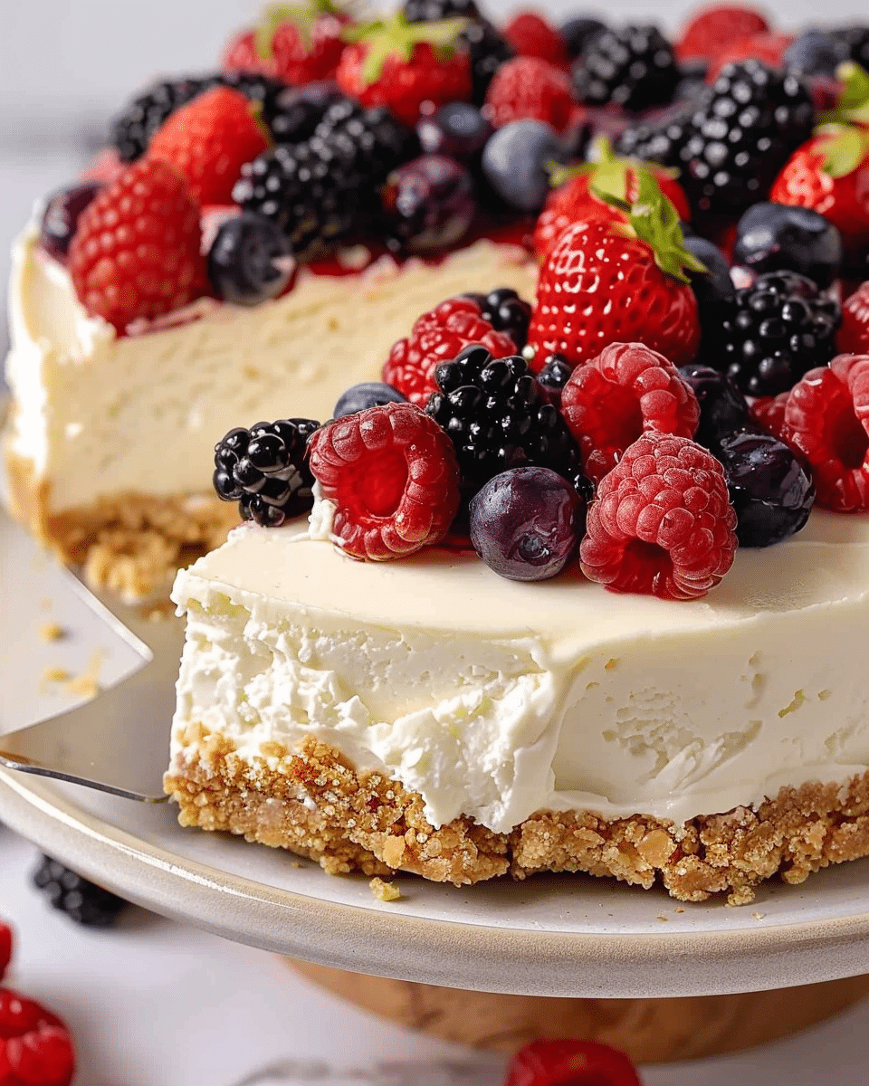 No-Bake Ricotta Cheesecake with Summer Berries