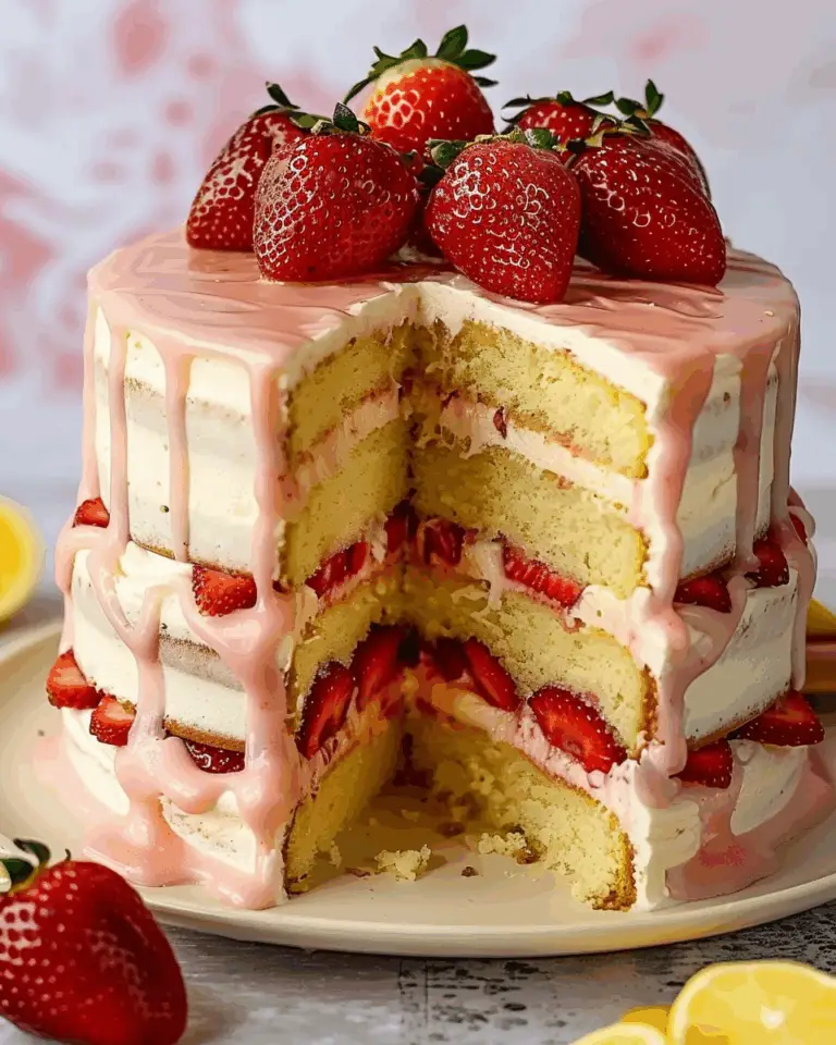 Strawberry Lemonade Layer Cake ✨