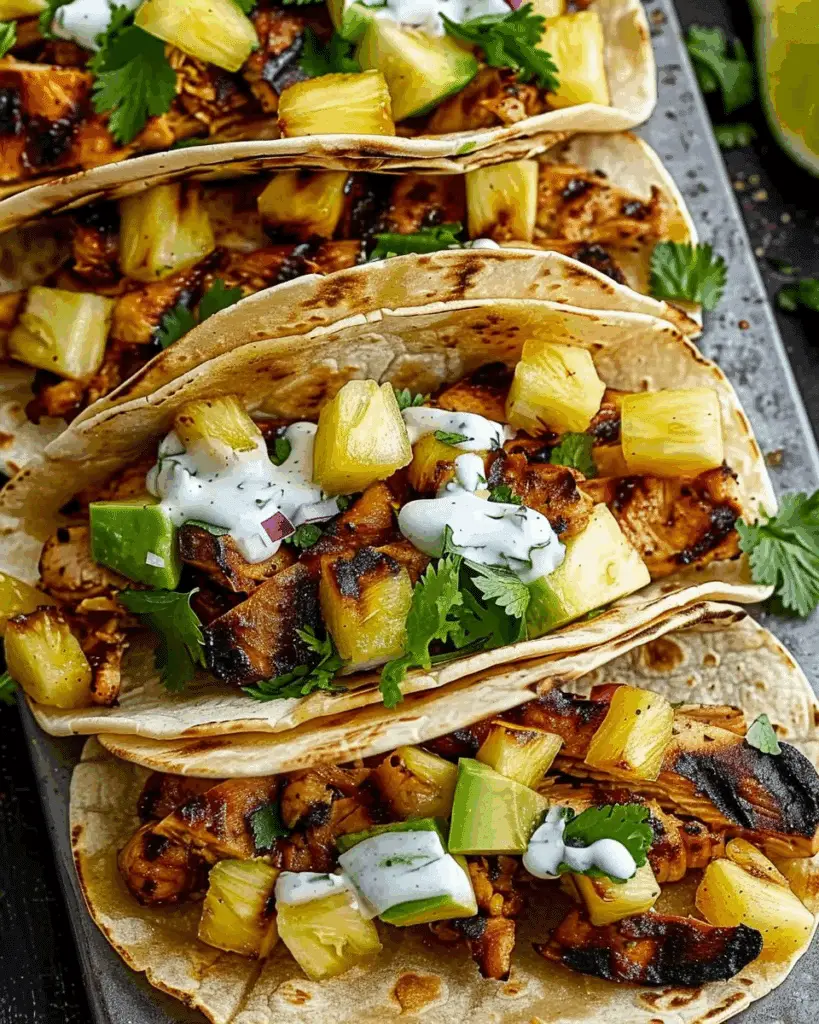 Chipotle Grilled Chicken Pineapple Tacos