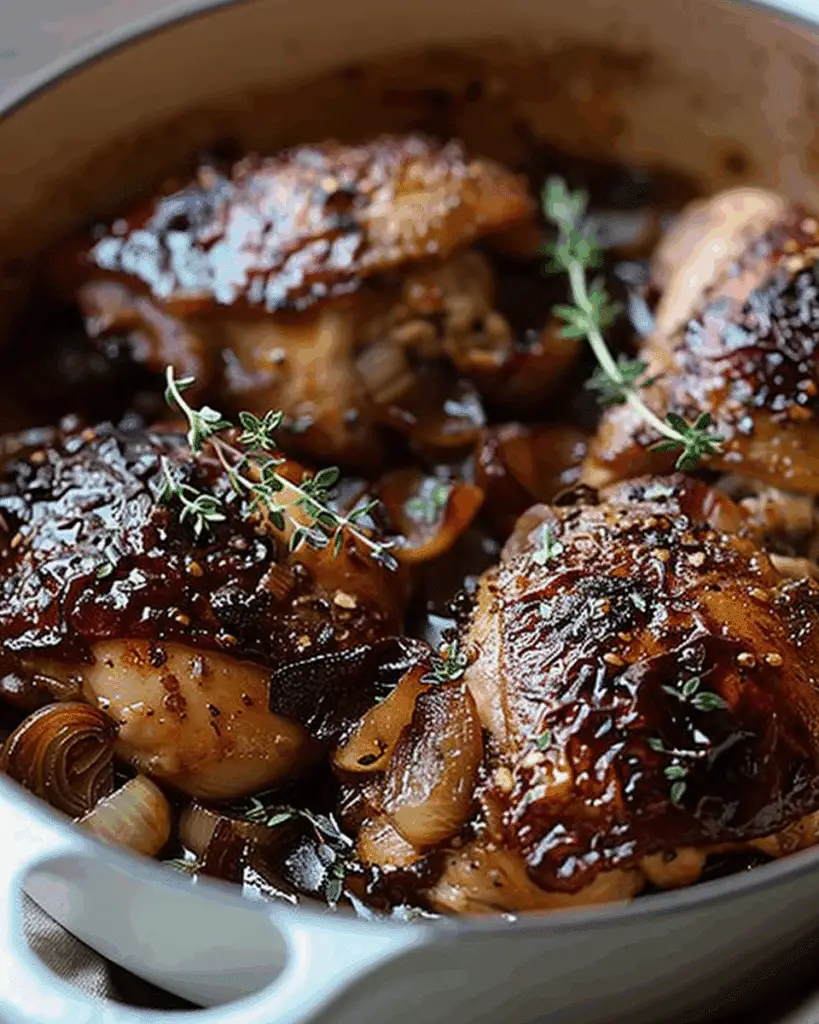 Balsamic Fig Chicken Thighs with Onions and Thyme