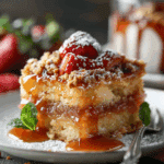 Sticky Rhubarb Toffee Poke Cake