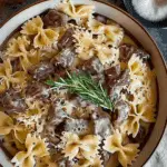 Creamy Beef & Bowtie Pasta