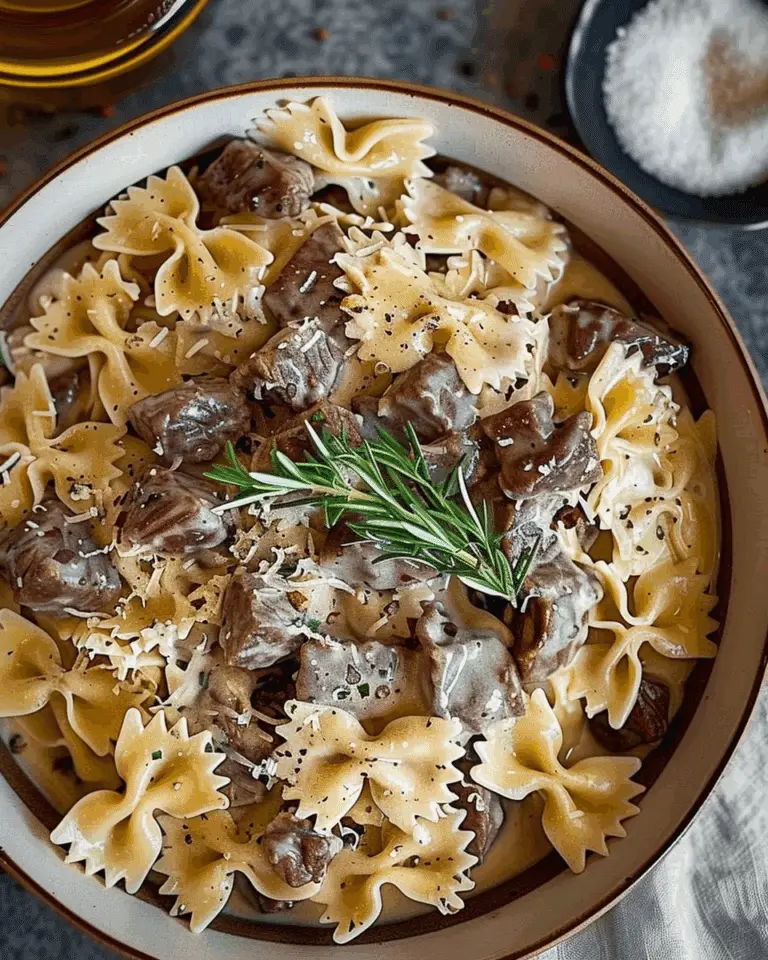 Creamy Beef & Bowtie Pasta