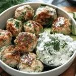 Greek Chicken Meatballs with Homemade Tzatziki Sauce