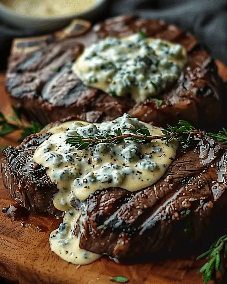 Ribeye Steaks with Blue Cheese Sauce