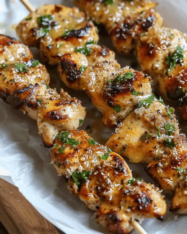 Ranch Garlic Parmesan Chicken Skewers