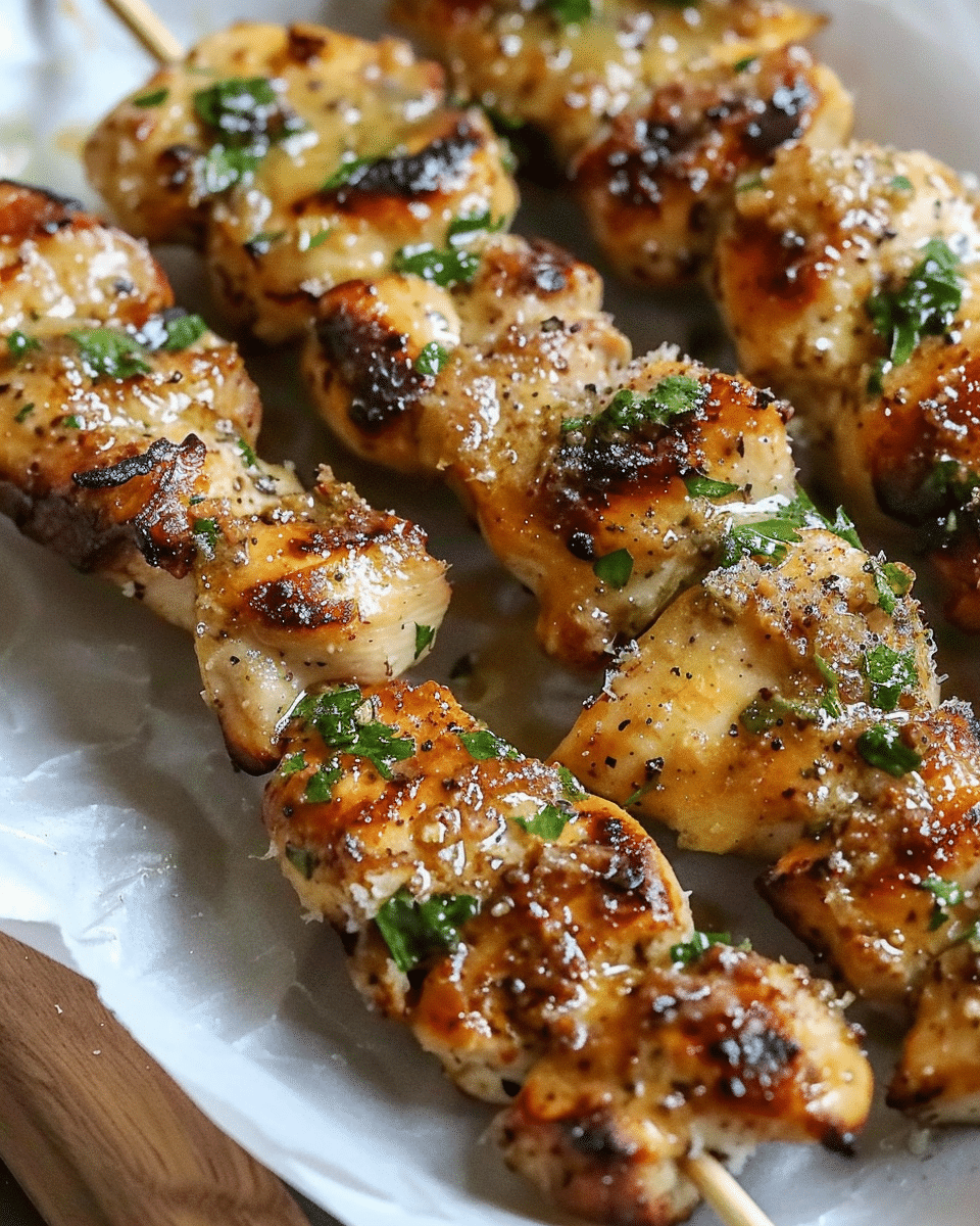 Ranch Garlic Parmesan Chicken Skewers
