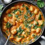 Creamy Spinach Gnocchi with Smoked Paprika Garlic Sauce (20-Minute, One-Pan Meal)