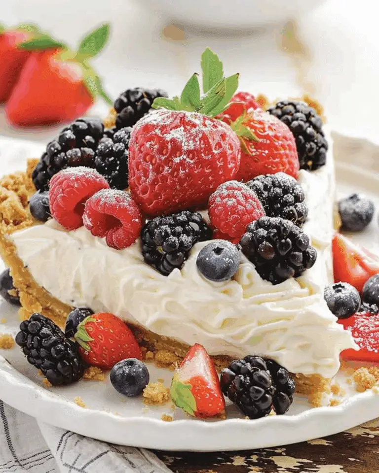 No Bake Berry Cream Pie