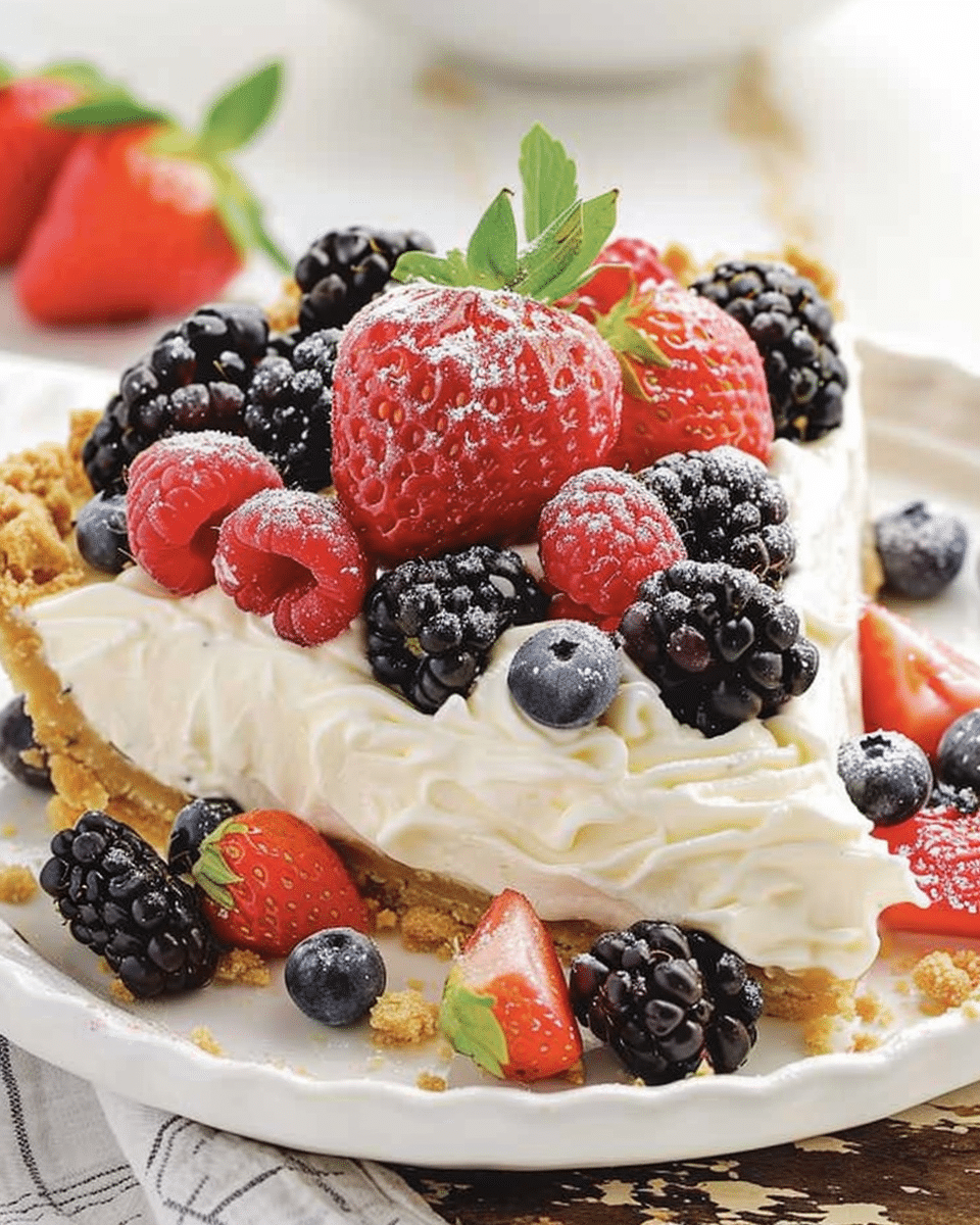 No Bake Berry Cream Pie