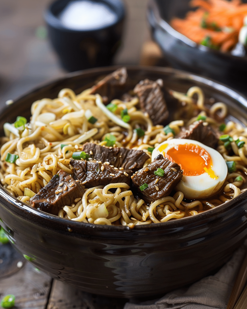 Slow Cooker Beef Ramen Noodles