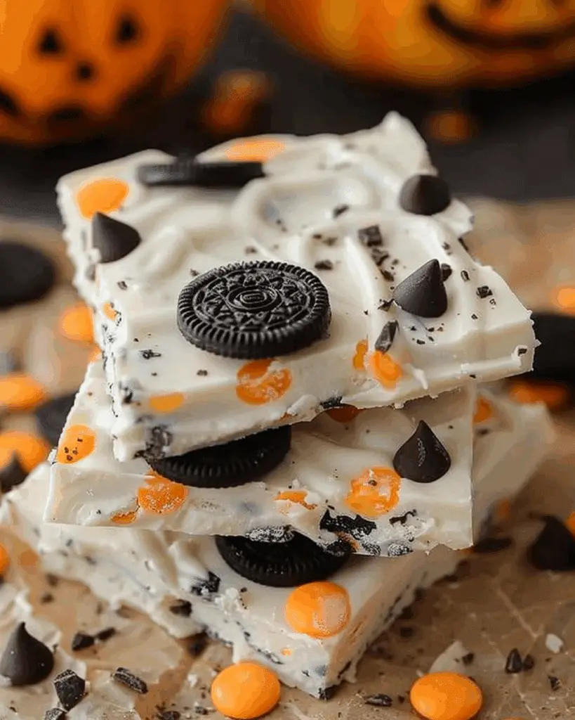 Easy White Chocolate Halloween Oreo Bark