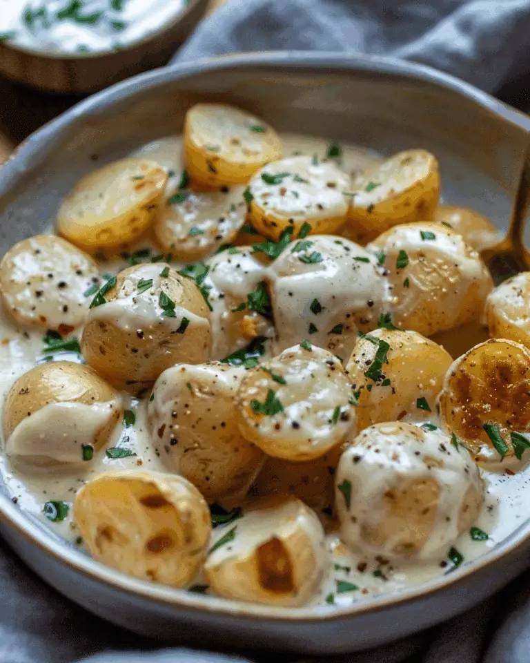 Creamy Garlic Sauce Baby Potatoes