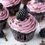 Decadent Dark Chocolate Blackberry Cupcakes
