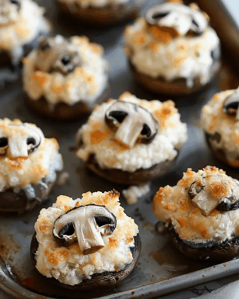 Ghostly Stuffed Mushrooms