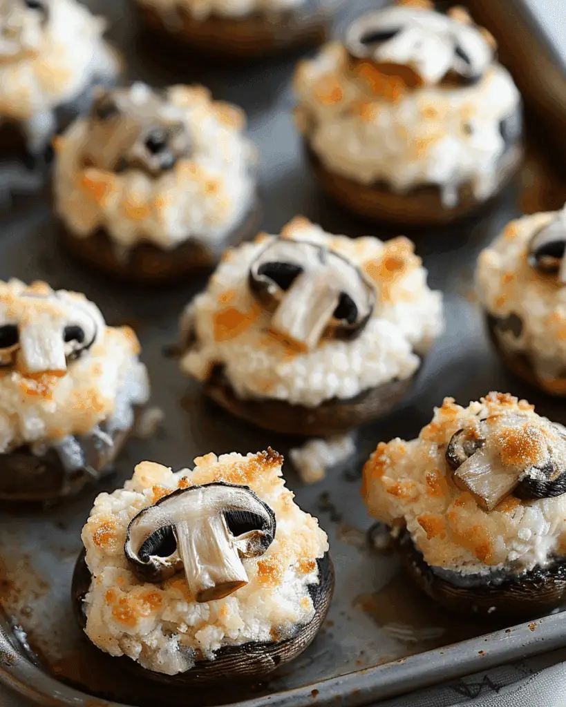 Ghostly Stuffed Mushrooms