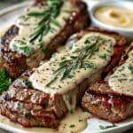 Juicy Steak with Creamy Garlic Sauce