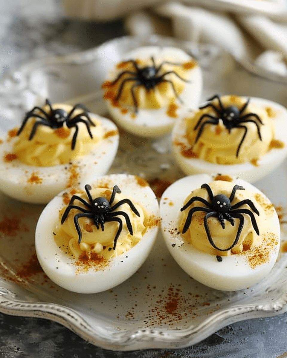 Spider Deviled Eggs