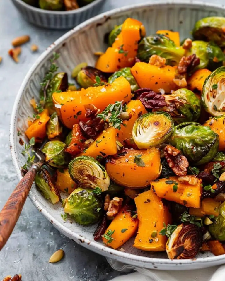 Roasted Butternut Squash and Brussels Sprouts