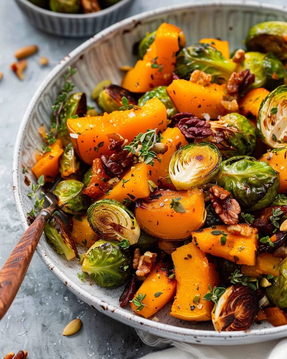 Roasted Butternut Squash and Brussels Sprouts