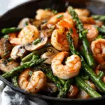 Stir-Fried Shrimp, Asparagus, and Mushrooms