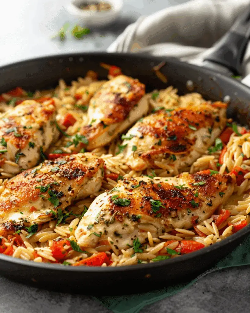 Creamy Parmesan Chicken and Orzo