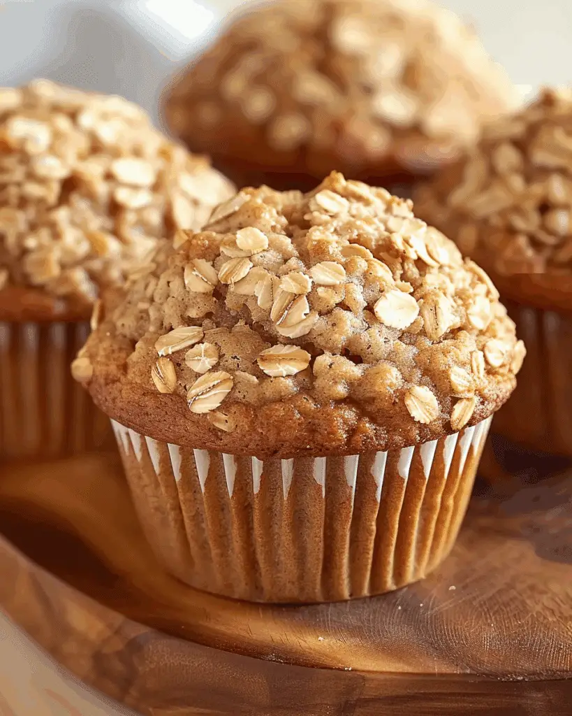 Moist Applesauce Oatmeal Muffins