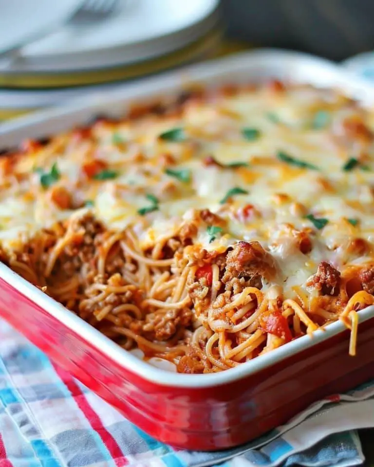 Baked Cream Cheese Spaghetti Casserole