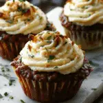 Meatloaf Cupcakes with Whipped Potato Topping