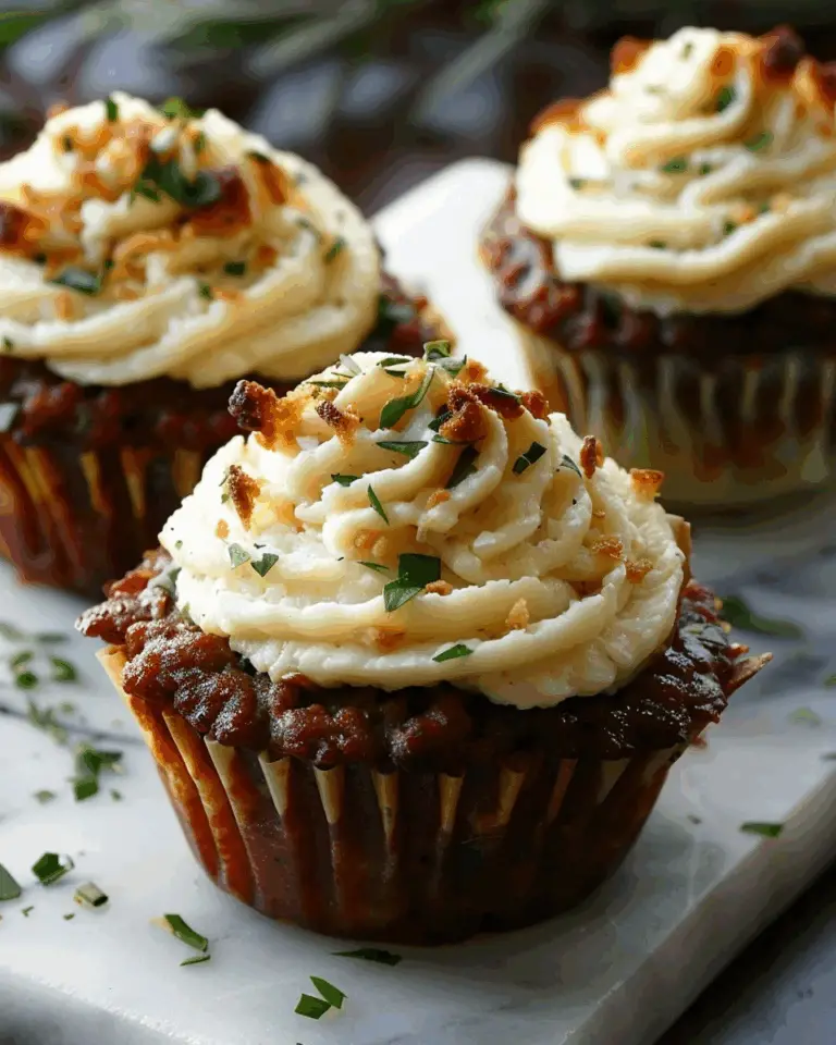 Meatloaf Cupcakes with Whipped Potato Topping