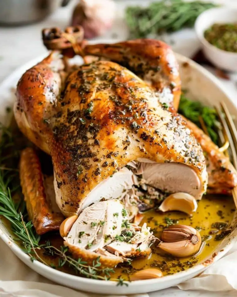 Roast Turkey Breast with Garlic Herb Butter