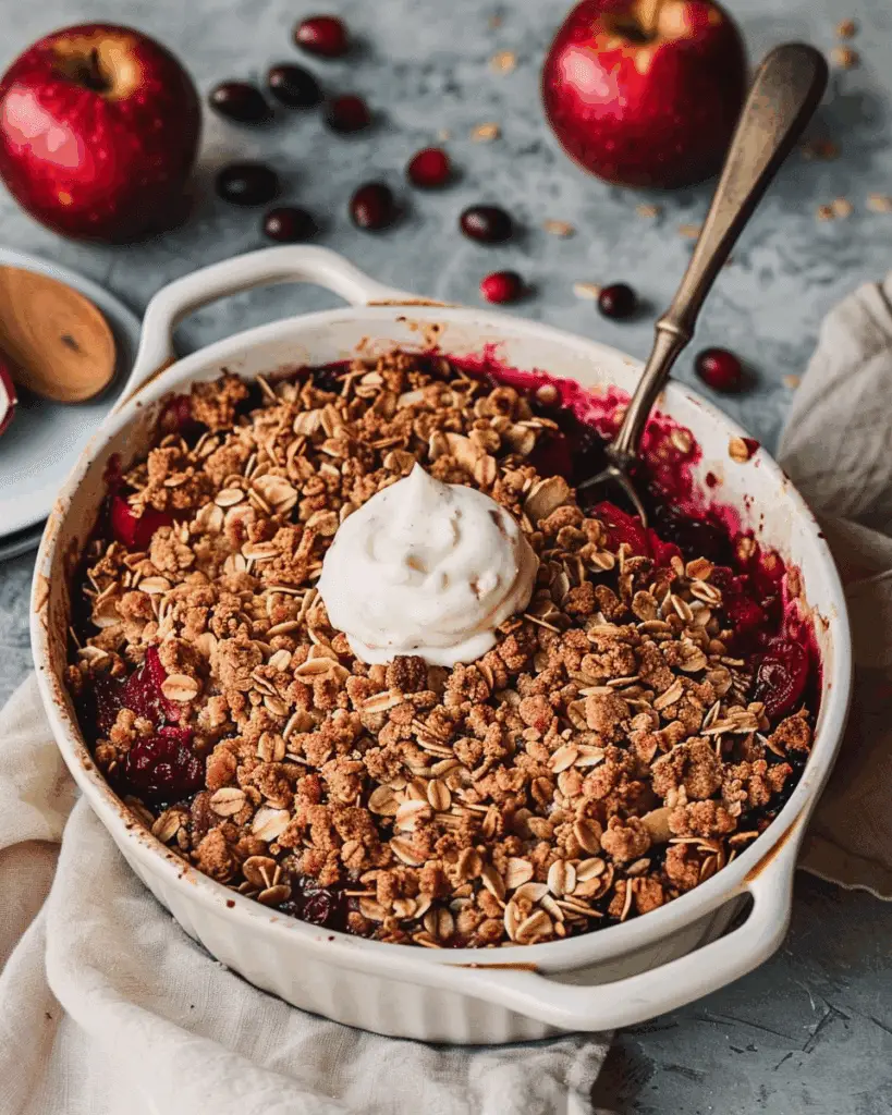 Vegan & Paleo Apple Cranberry Crisp