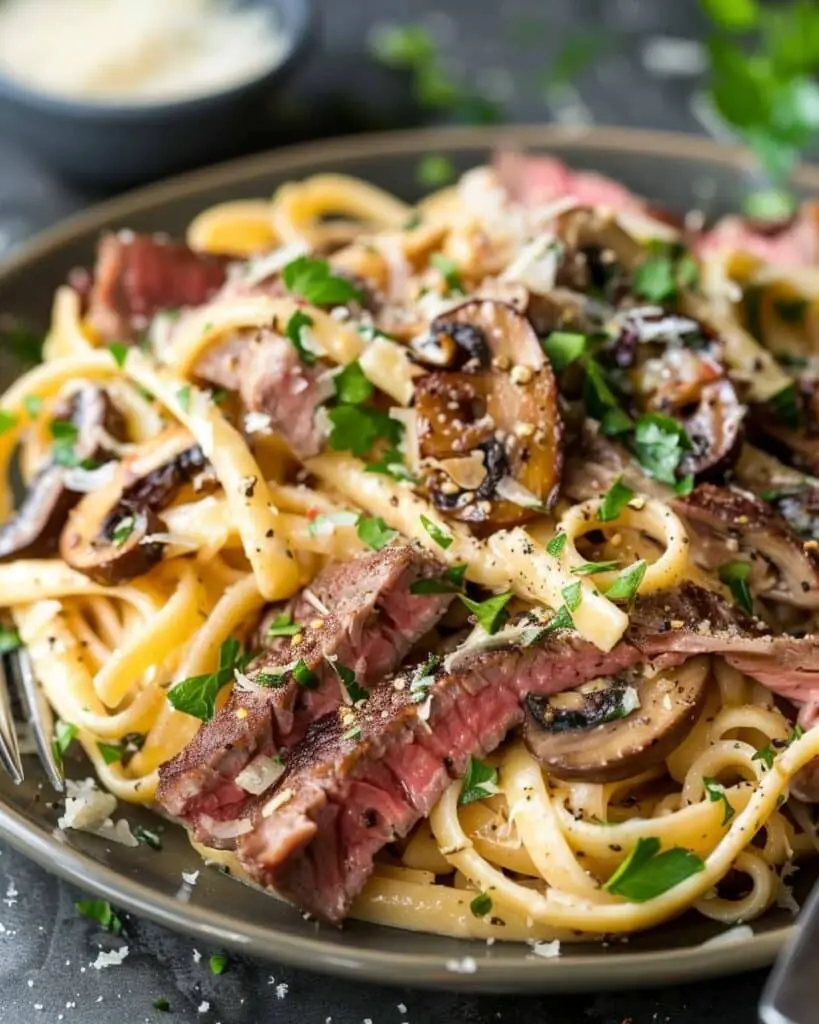 Garlic Steak Pasta
