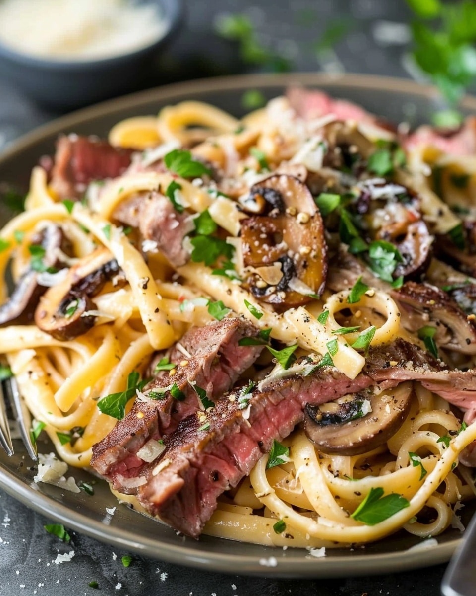 Garlic Steak Pasta