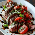 Grilled Steak Caprese with Balsamic Reduction