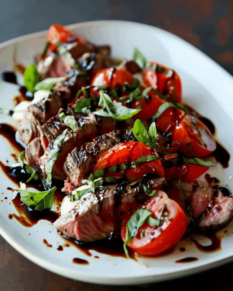 Grilled Steak Caprese with Balsamic Reduction