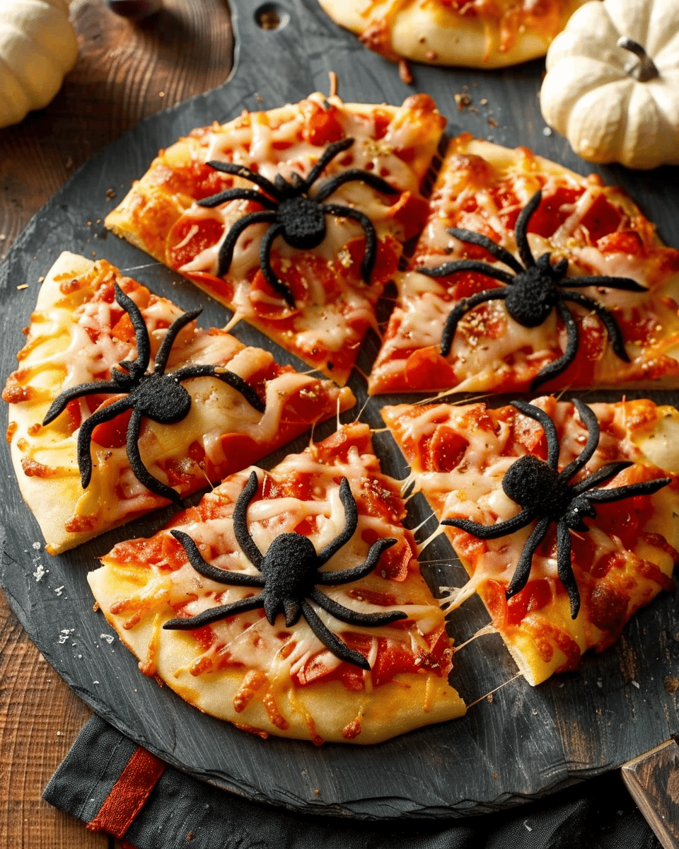 Spooky Spider Pizzas