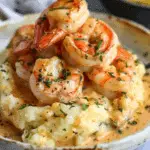 Creamy Garlic Shrimp Over Mashed Potatoes