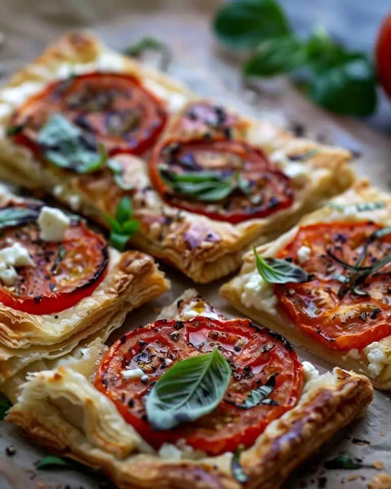 Easy Vegetarian Puff Pastry Tomato Tarts with Feta and Ricotta