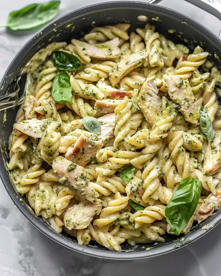 One Pot Creamy Pesto Chicken Pasta