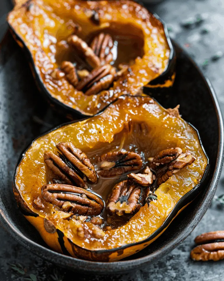 Maple Pecan Roasted Acorn Squash