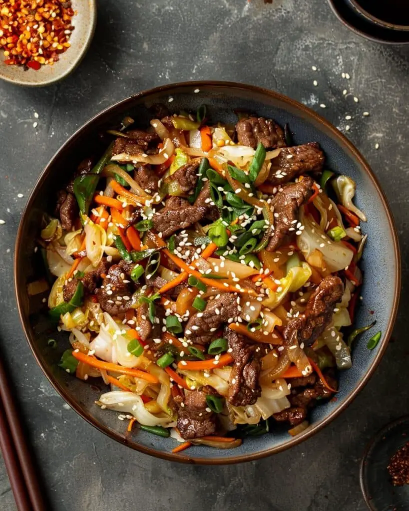 Cabbage and Beef Stir-Fry