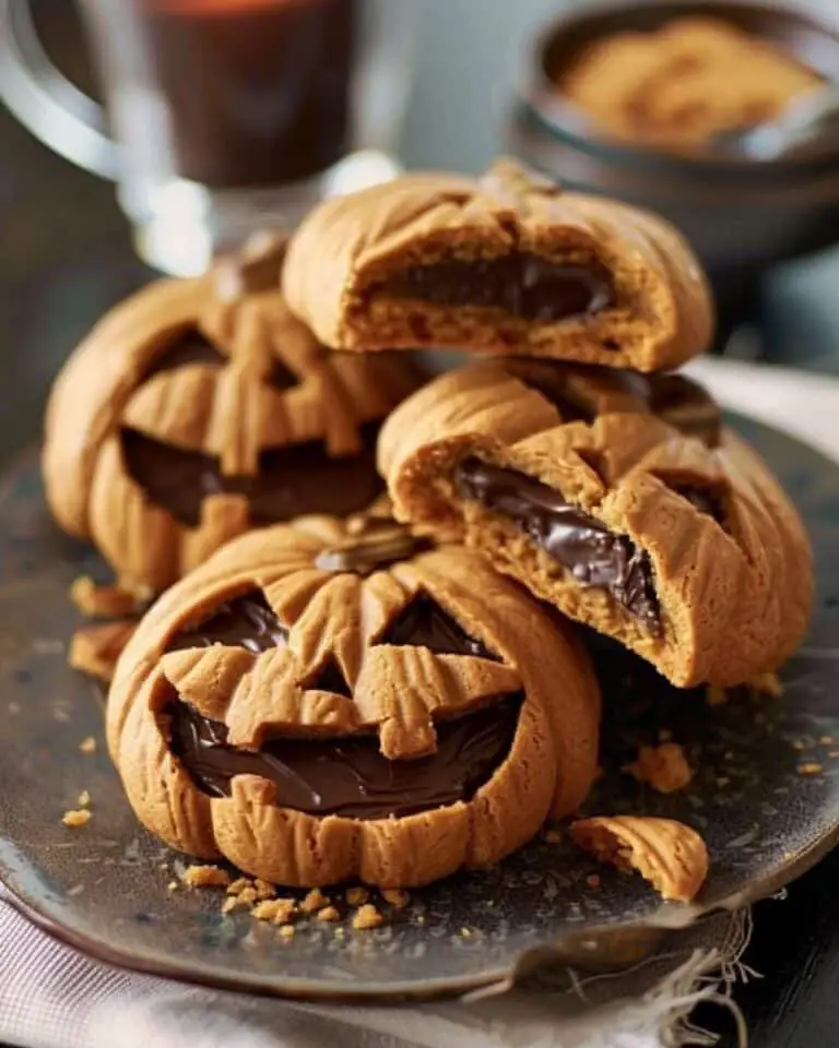 Milk Chocolate Stuffed Jack-O’-Lantern Cookies