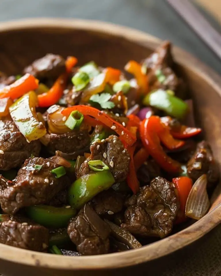 Sizzling Chinese Pepper Steak with Onions
