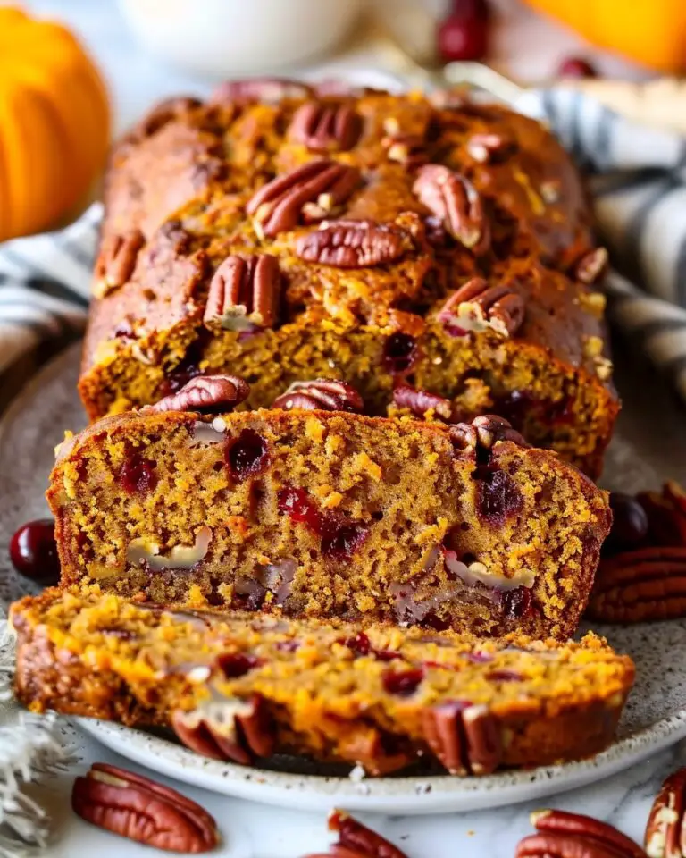 Moist Cranberry Pecan Pumpkin Bread