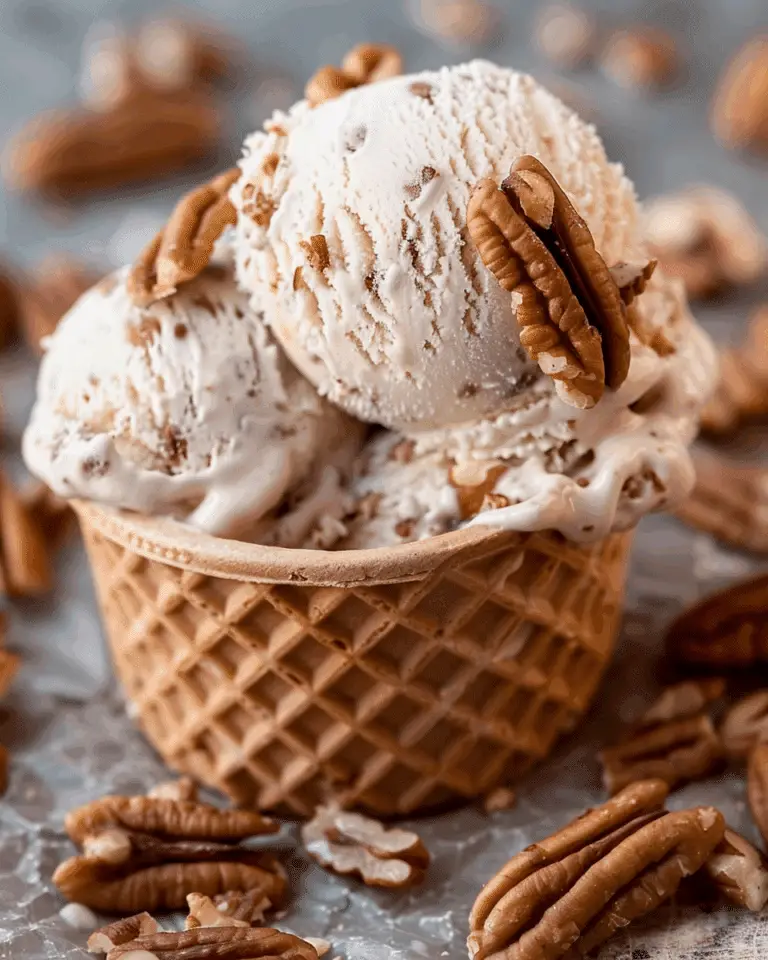 Creamy Homemade Pecan Ice Cream
