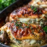 Cheesy Garlic Butter Mushroom Stuffed Chicken